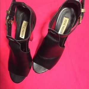 Steven by Steven Madden open toe booties.